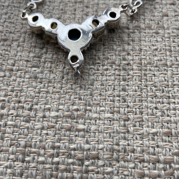 Sterling Silver Necklace with Turquoise and yellow Quartz - Picture 5 of 5